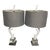 Pair of Midcentury Modern Faux Horn Lamps on Lucite Base For Sale
