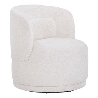 Massa Textured Beige Swivel Accent Chair For Sale