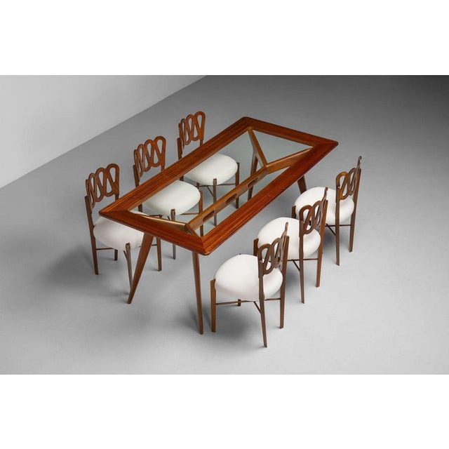 Glass Sculptural Mahogany Dining Table by Franco Albini, Italy, 1950s For Sale - Image 7 of 18