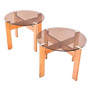 Portuguese Side Tables in Oak, 1980s, Set of 2 For Sale