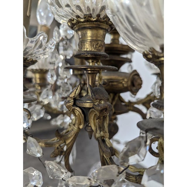 19th Century Crystal and Bronze Chandelier For Sale - Image 10 of 12
