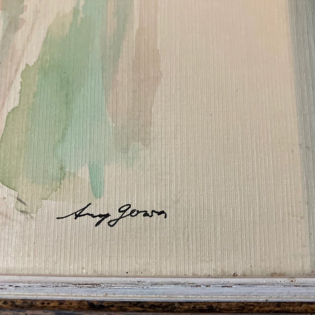 1950s 1950’s 2 Vintage Original Abstract Expressionist Female Nude Watercolor Paintings Signed Original Vintage Frames-a Pair For Sale - Image 5 of 8