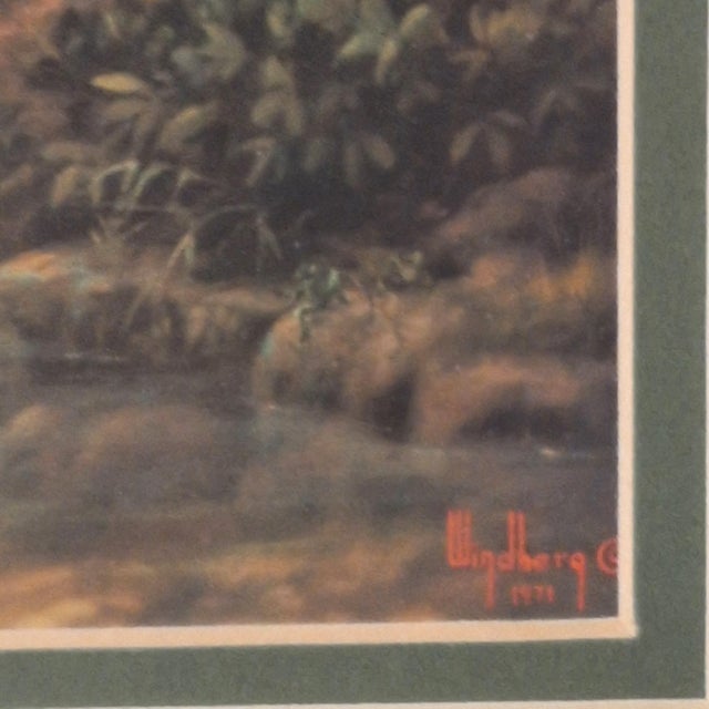 Late 20th Century Dalhart Windberg Signed Woodland Reflections Framed Print 1971 For Sale In Austin - Image 6 of 12