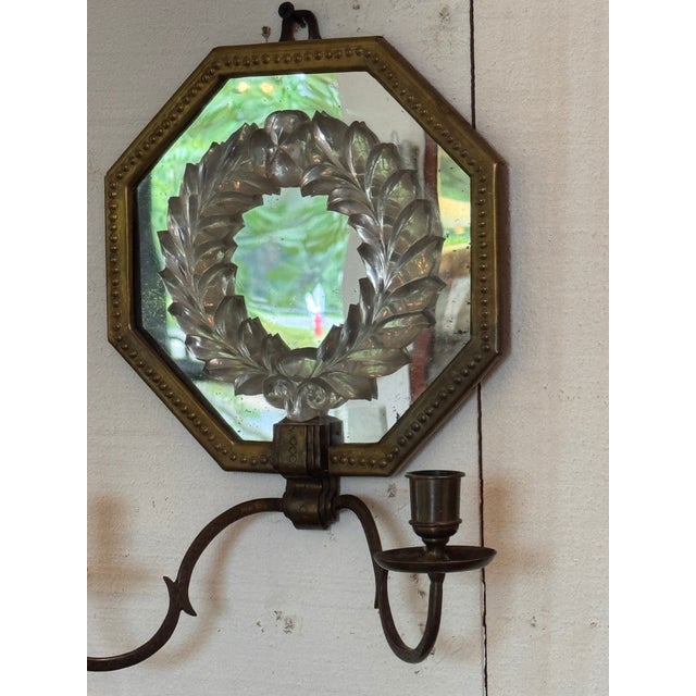 Pair of 19th Century French Mirrored Sconces For Sale - Image 4 of 7