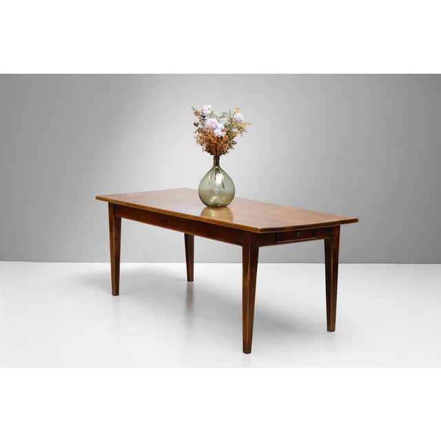 Antique Farmhouse Table in Cherrywood, 1880 For Sale - Image 3 of 9