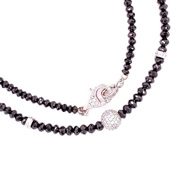 Natural Finely Faceted Quality Diamond Beaded Necklace 34.15 TCW 18k Gold 16 Inches Certified $7,950 920472 This is a...