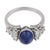 Contemporary Vintage 2.63 Cabochon Cut Sapphire Diamond Platinum Ring, Size 7 For Sale - Image 3 of 6