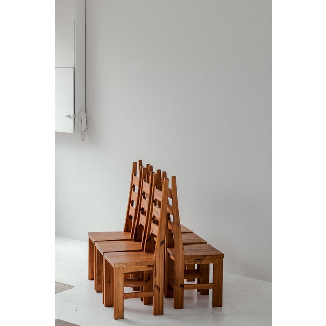 1970s Vintage Swedish Dining Chairs in Pine, 1970s, Set of 6 For Sale - Image 5 of 14