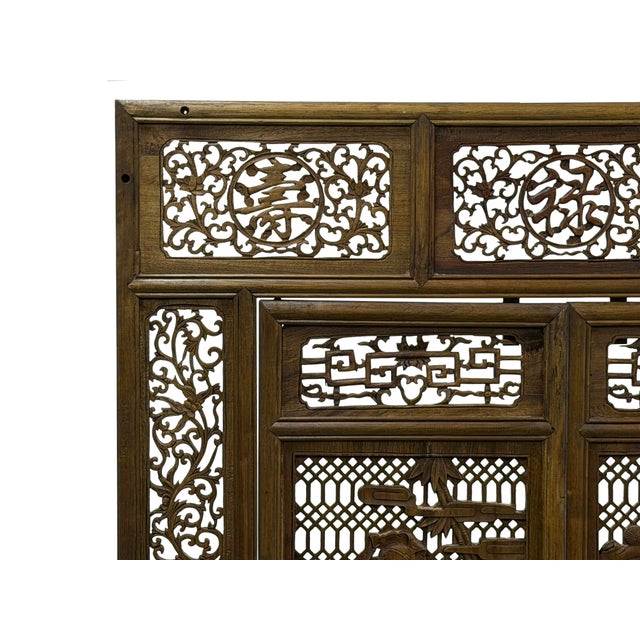 Auburn Chinese Scholars Student Motifs Wood Wall Panel Window Screen For Sale - Image 8 of 15