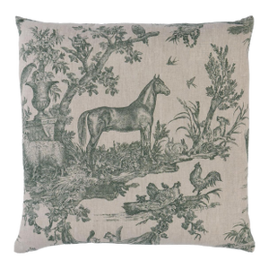 Schumacher Western Toile Pillow In Forest