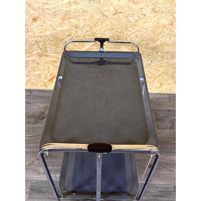 Black Vintage Space Age Serving Trolley in Metal and Plastic, 1970s For Sale - Image 8 of 15
