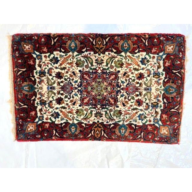 Kork wool pile genuine hand made very fine antique Persian Kashan -