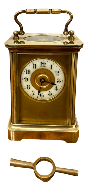 Antique French Victorian Brass Carriage Clock, 1880