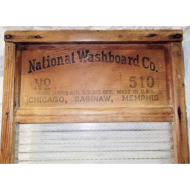 Farmhouse National Glass Washboard For Sale - Image 3 of 8