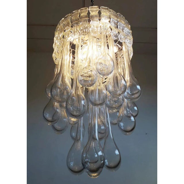 Metal Mid 20th Century Murano Droplets Chandelier For Sale - Image 7 of 10