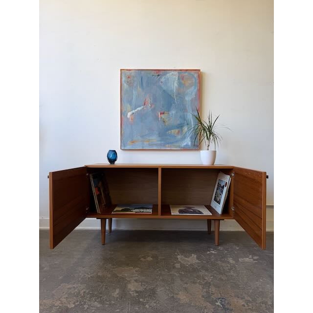Wood Vintage Teak Compact Cabinet For Sale - Image 7 of 11