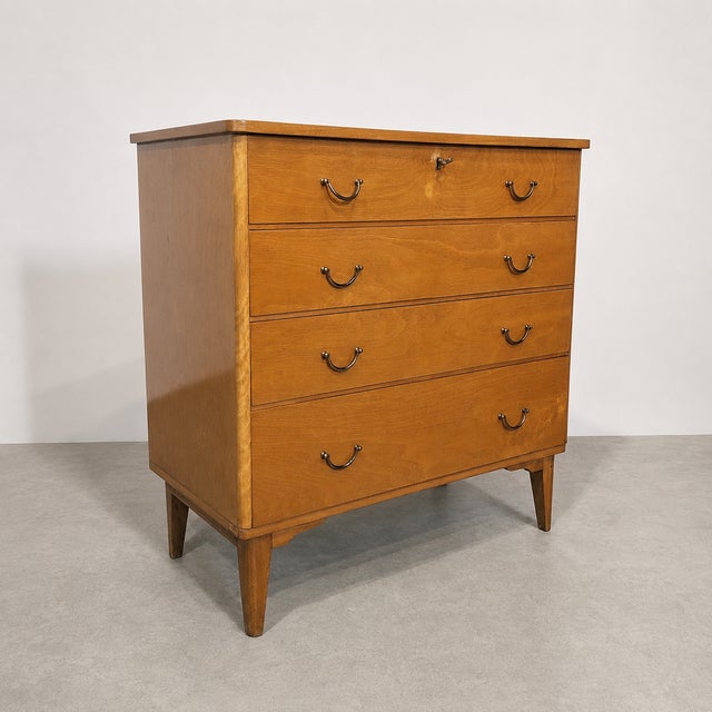 Vintage Belgian Birch Chest of Drawers by Imexcotra, 1960s For Sale - Image 4 of 7