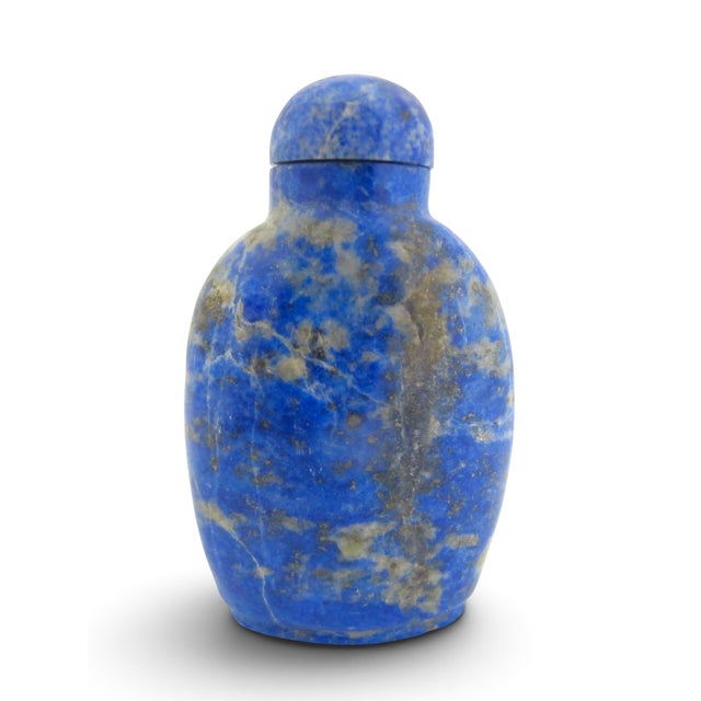 Chinese Blue Lapis Lazuli Carved Rabbit Antique Snuff Bottle For Sale - Image 10 of 11