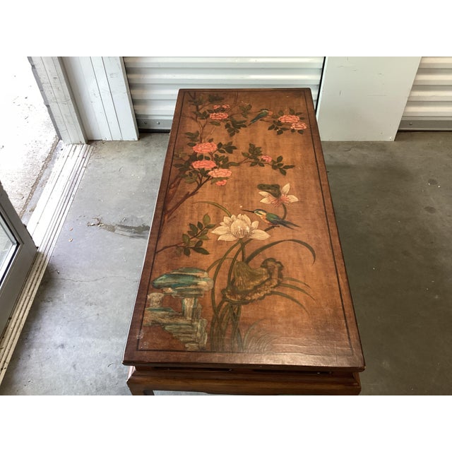 Elegant Asian Painted Coffee Table For Sale - Image 9 of 12