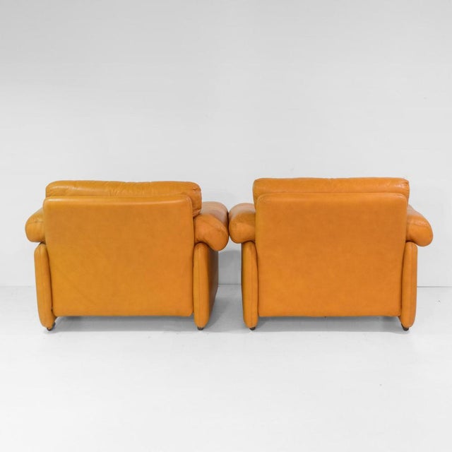 Vintage Coronado Brown Leather Chairs by Tobia Scarpa for C&B Italia, 1972, Set of 2 For Sale - Image 6 of 18