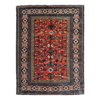 Antique Caucasian Shirvan Area Rug, Handwoven Wool, Prayer Pattern, 1890s, 4' x 5' For Sale