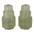 1920s Pair of Pyramiding Lime Green Art Deco 4" Fitter Glass Shades, Art Deco For Sale