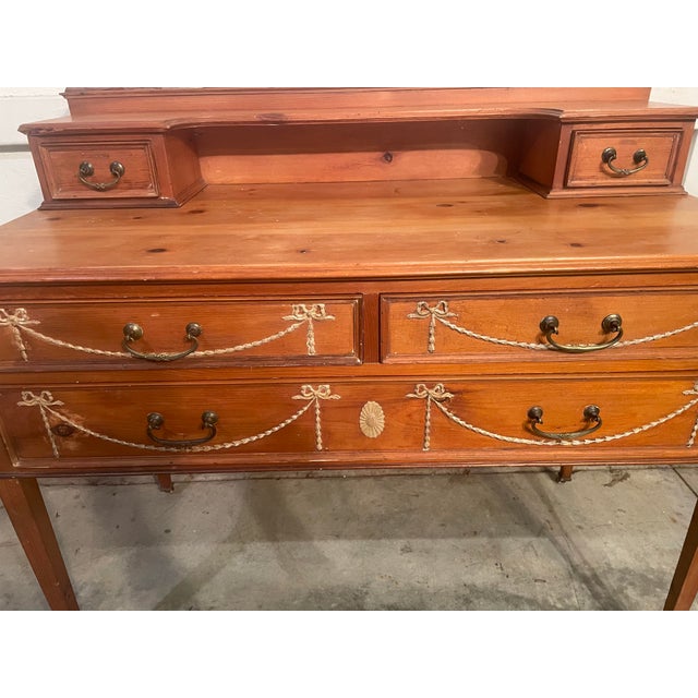 1940s Vintage French Pine Dressing Chest With Decorative Swags For Sale - Image 5 of 12