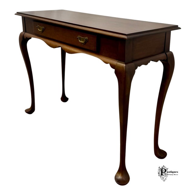American Vintage Traditional Chippendale Style Mahogany Console Table For Sale - Image 3 of 10