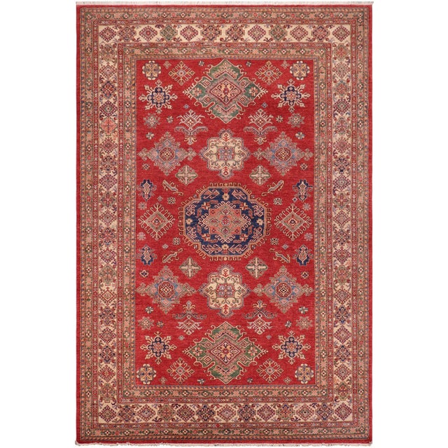 Rustic Super Kazak Red/Beige Wool Rug - 8'9'' X 11'8'' For Sale - Image 10 of 10