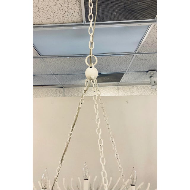 Modern Made Goods Modern White Metal Bruna Chandelier For Sale - Image 3 of 6
