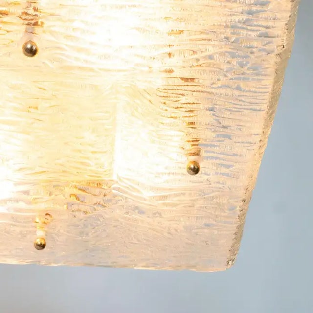 1960s Kalmar Square Molded Glass Flush Mount For Sale - Image 9 of 12