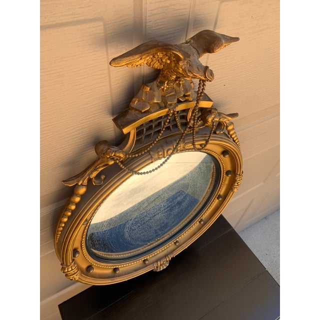 Milch Mid 20th Century American Federal Gilt Eagle Bullseye Convex Mirror For Sale - Image 4 of 12