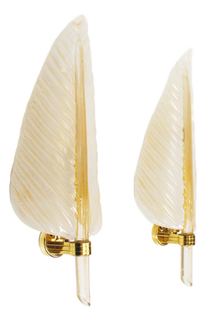 Murano Glass Wall Lamps from Barovier & Toso, 1960s, Set of 2