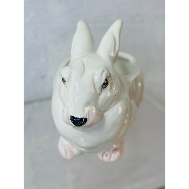 Vintage Ceramic Bunny Planter For Sale - Image 4 of 9