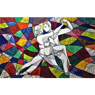 Gerardo La Porta, Tango Dancers, Acrylic For Sale
