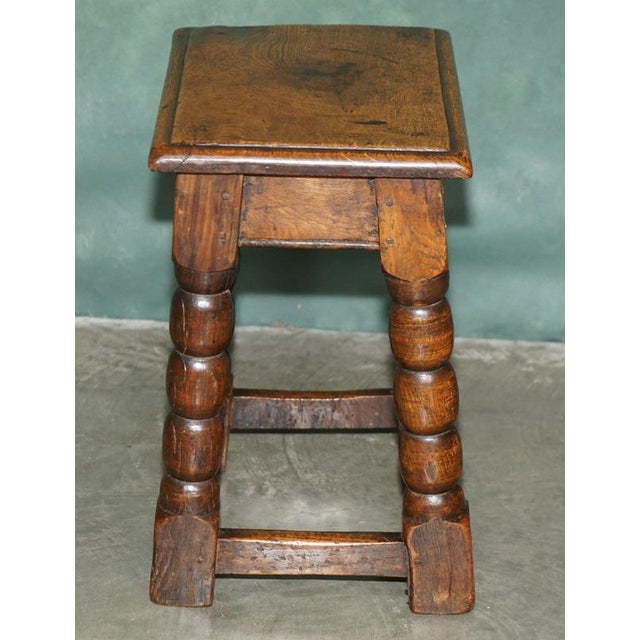 English Oak Bobbin Turned Joint Stool, 1700s For Sale - Image 17 of 18