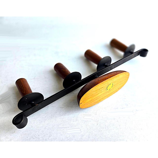 1980s Lüthje Danish Teak Wood Candelabra For Sale - Image 12 of 13