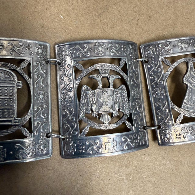 MRT Peruvian Sterling Silver Wide Panel Story Bracelet For Sale - Image 4 of 8