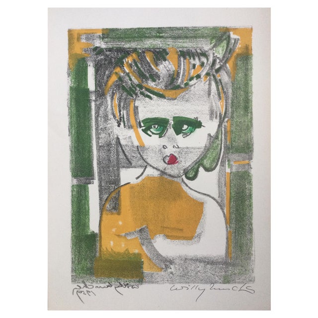 Willy Mucha, Portrait, 1992, Lithograph For Sale