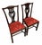Pair of Traditional Mahogany Finish Dining Chairs w/ Upholstered Seats Measurements: 38.5"H × 20.5"W × 20"D Good...