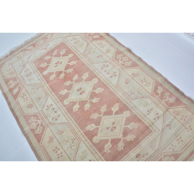 Textile 1960s Muted Pink and Neutral Turkish Carpet For Sale - Image 7 of 10