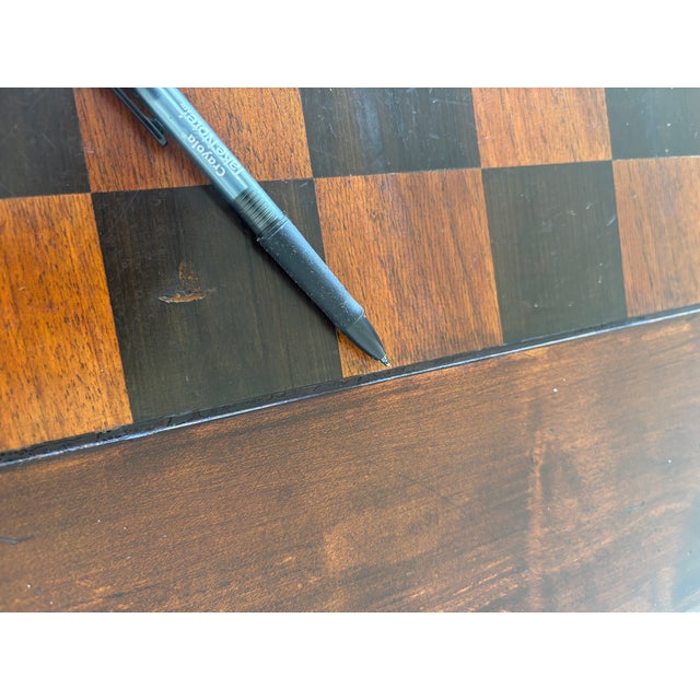 Wood Vintage Italian Faux Bamboo Fruitwood Game Table For Sale - Image 7 of 11