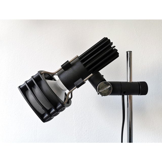 Metal Mid-Century German Chrome and Black Floor Lamp from Hustadt Leuchten, 1960s For Sale - Image 7 of 12