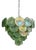 Space Age Murano Chandelier with Green Albaster Iridescent Glass Plates, 1990s For Sale