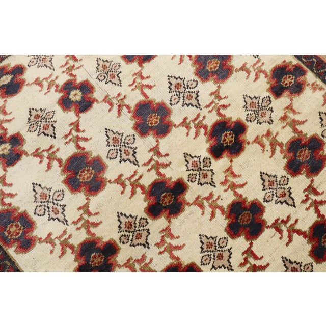 Ivory Vintage Turkish Square Rug - 3'11" x 4'9" For Sale - Image 9 of 18