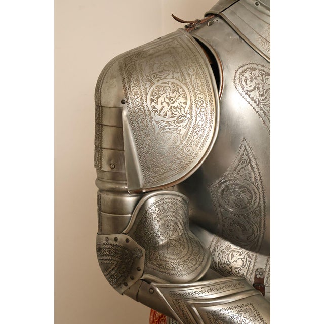 Marto Toledo Spanish Engraved Full Suit of Armor with Sword For Sale - Image 4 of 18