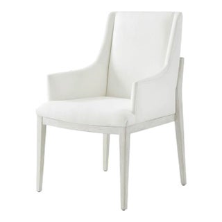 Modern White Dining Arm Chair For Sale