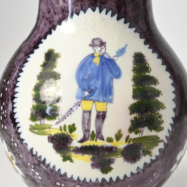 Antique Manganese Ceramic Jug from Boch Freres Keramis, 1800s For Sale - Image 14 of 15