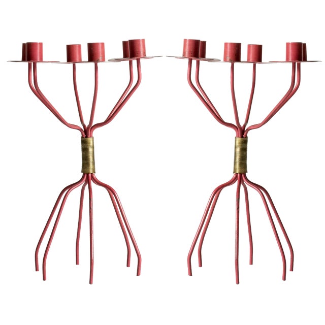 Modernist Candelabras by Hans-Agne Jakobsson, 1950s, Set of 2 For Sale