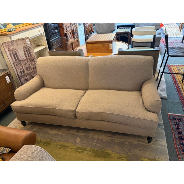 English J. Fitzgerald English Traditional Rolled Arm Sofa on Casters For Sale - Image 3 of 12